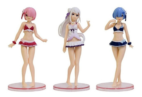 Figura Re:zero - Set 3 Figuras Re Zero Emilia Rem Y Ram