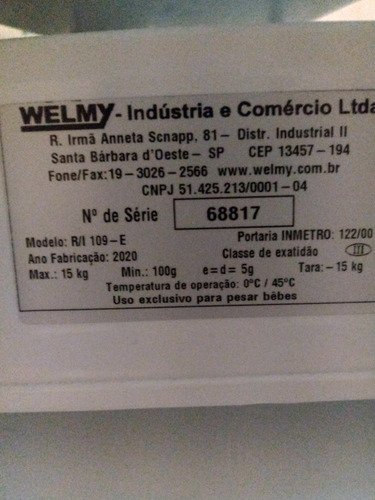 Balança Digital Pediatrica.. Marca Welmy Modelo Classe 3