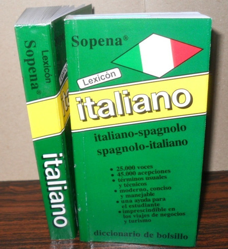 Diccionario Lexicón Italiano De Bolsillo Sopena 