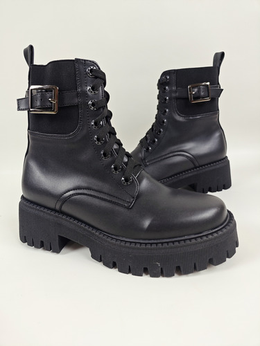 Botines Con Hebilla De Cinturón Para Mujer, Tacones Medios
