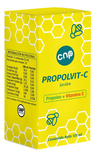 Propolvit-c Jarabe 125 Ml Propóleo + Vitamina C + Miel.  Sabor Miel