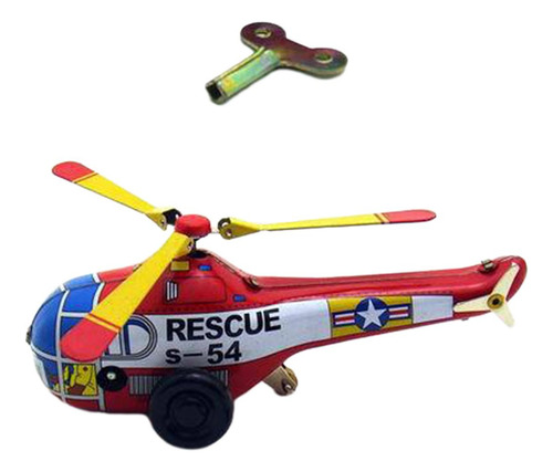 5 Pequeño Helicóptero De Hojalata, Juguete De Cuerda,