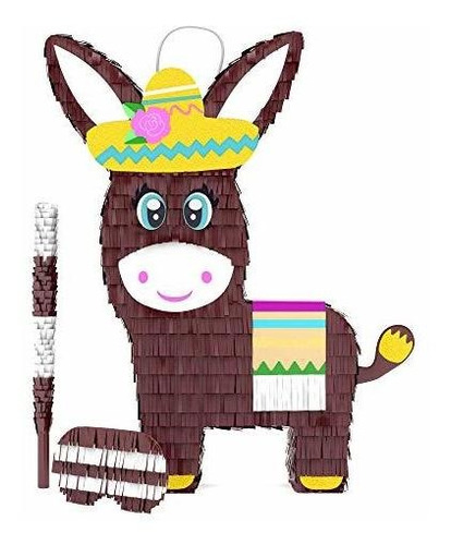 Burro Piñata Paquete Con Una Venda En Los Ojos Y El Mu...