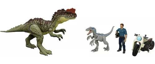 Set Figuras Dinosaurios Owen Con Motocicleta Dominion