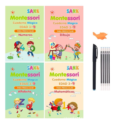 Set Libros Montessori Reutilizables Para Niños En Español