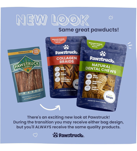 Pawstruck, 5 Palitos De Colágeno Naturales, 11-12 Pulgadas