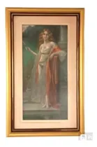 Comprar Cuadro Antiguo De Madera Vidrio Sin Reflejos  78x48 Año 1930