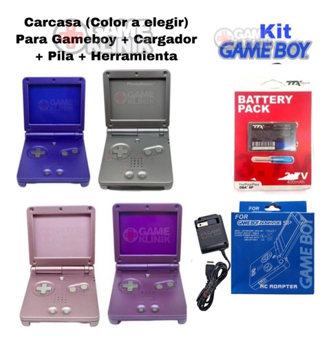 Carcasa Game Boy Advance Sp Gba Cargador + H + Extra 