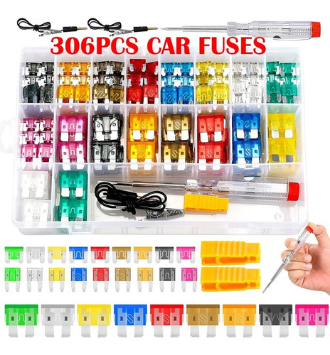 Caja 306 Pcs Fusibles Automotriz Original + Detector