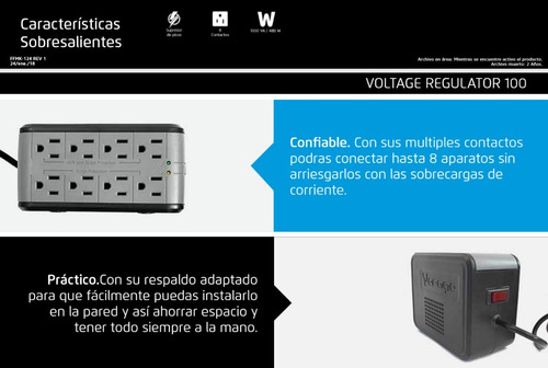 Imagen 5 de 6 de Regulador De Voltaje Supresor De Picos Automatico Para Computadoras Y Electrodomesticos Vorago