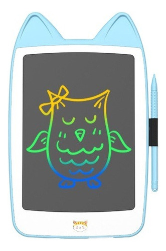 Tablet Lousa Mágica Infantil Gatinho 8 Polegadas Colorida Cor Azul