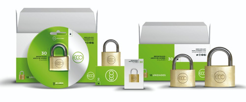 Candado Eco 60mm Acero Bronceado + 2 Llaves
