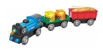 Comprar Locomotora Hape Con Vagones Y A Pilas Compatible Trencity