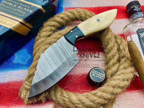 Handmade Knivez Hermoso Damasco Acero Caza Skinner Cuchillo 