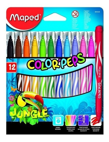 Marcadores Maped Color Peps Jungle X 12 Largos