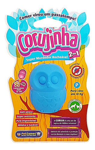 Brinquedo Recheável Pet Games Corujinha Azul P