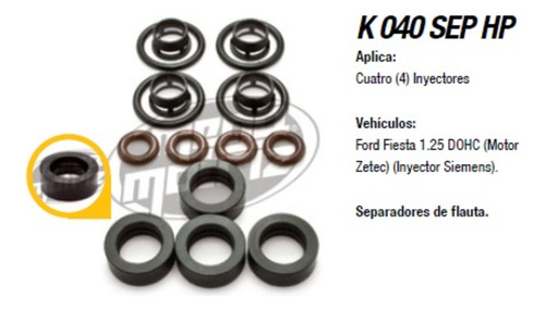 Kit040sephp Para Inyectores  Ford Fiesta Motor Zetec 1.25 