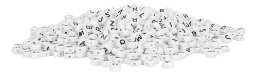 Perlas Redondas Del Alfabeto, 1000 Unidades, Blancas, Negras