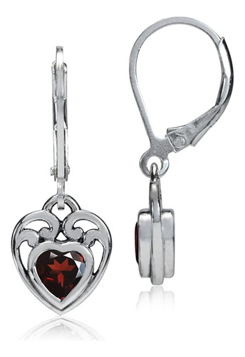 Silvershake Genuine Heart Shape Gemstone 925 Sterling Silver