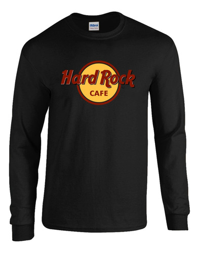 Camibuso Negro Camiseta Manga Larga Hard Rock Cafe.m2