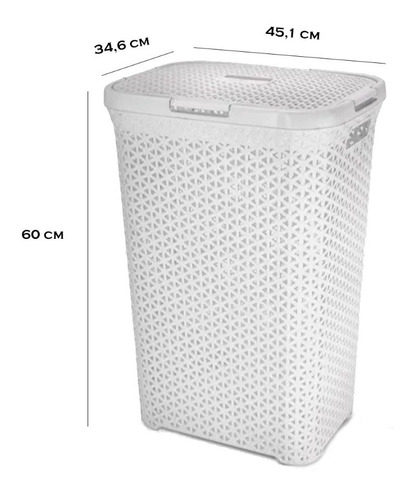 Imagen 2 de 7 de Canasto Cesto Ropa Sucia Plastico Rattan Grande Colombraro