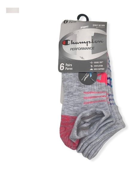 Calcetines Champion Para Hombres De 6 Piezas Blanco Gris, Calcetines Champion Para Hombres De 6 Piezas Blanco Gris,