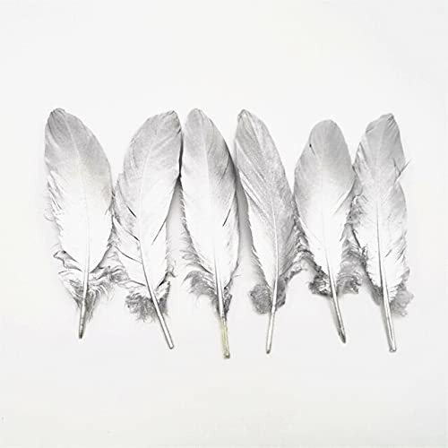 Plumas De Aves Decorativas - 500 Piezas - Plumas De Plata Y 