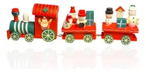 Comprar Figura Tren De Navidad Madera Adorno Navideño 3 Vagones