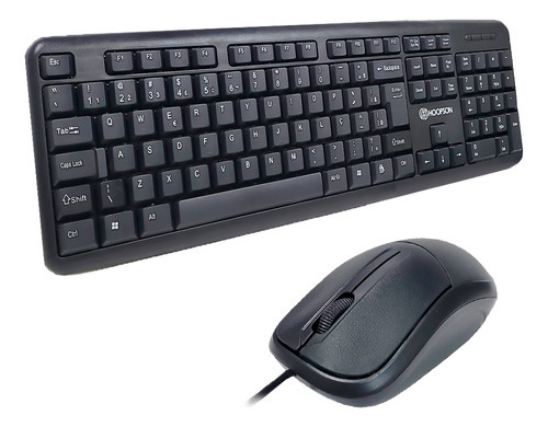 Kit Teclado E Mouse Basico Com Fio Usb 1000 Dpi Macia Slim Cor Do Mouse Preto Cor Do Teclado Preto