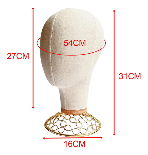 Multipurpose Wig Head Hairpiece Manikin Hats Stand Aureate