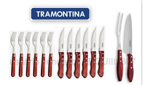 Juego Asado 6 Pers. Jumbo Y Cuchillo Y Trinchante Tramontina