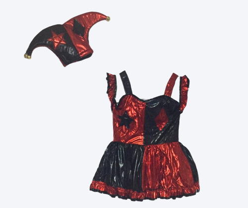 Disfraz Infantil Arlequina Circo Día Del Niño Varios Colores Rojo 8