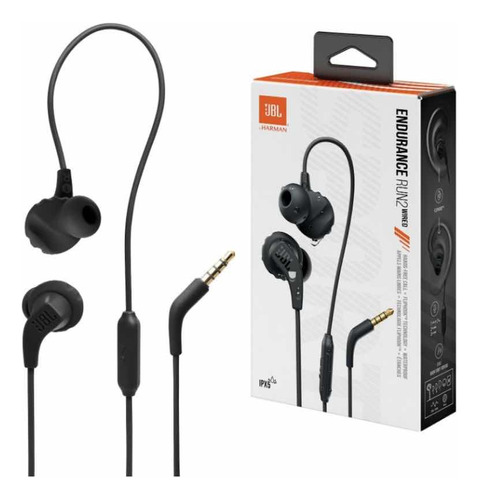 Audífono Jbl Endurance Run2 Cable Color Black Luz Negro