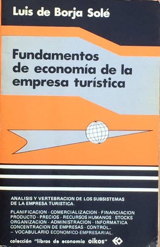 Fundamentos De Economía De La Empresa Turística Borja Solé