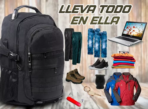 Mochila Tactica 45 Lt Camping Trekking Usb Porta Notebook