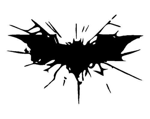 Calcomanía Logo Batman Dc Comics Efecto Dañado 28 Cm.