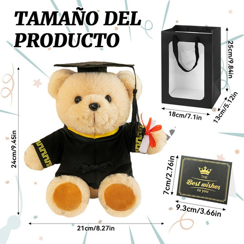 Peluche De Graduación Oso Con Bolsa Regalo Y Tarjetas