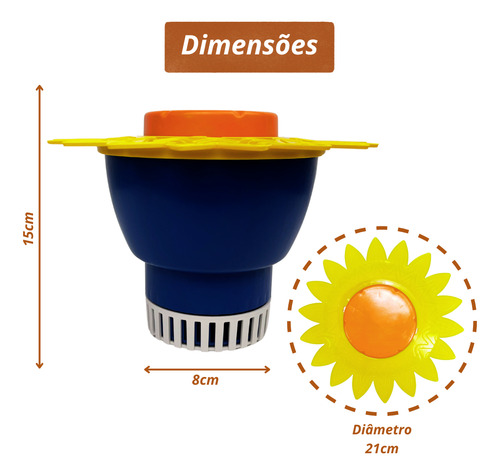 Clorador Flutuante De Pastilha Cloro Para Piscina Margarida