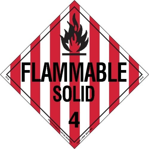 Labelmaster Z Pl13 Flammable Solid Hazmat Placard Worded
