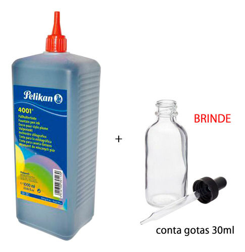 Tinta P/ Caneta Tinteiro Pelikan 1l Azul Royal + Conta Gotas