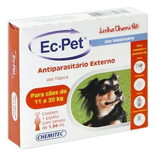Anti Pulgas E Carrapatos Ec Pet - 11 A 20kg Pepita