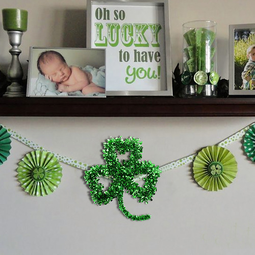 Decoraciones Para El Hogar Con Guirnaldas Verdes Para El Día