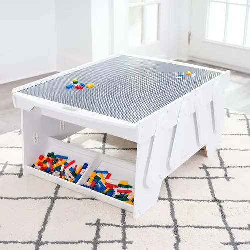 Kidkraft Juego De Mesa Lego Con 210 Bloques De Construcción