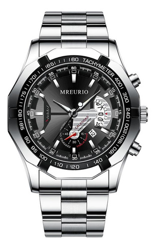 Rel. Quartzo Masculino Aço Inox Elegante 46mm