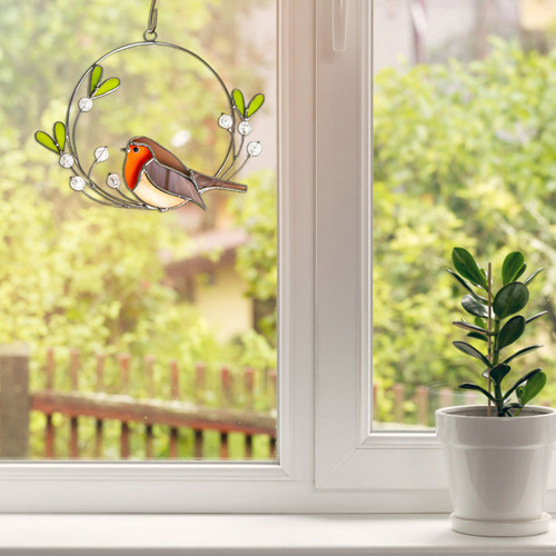 Nuevo Adorno De Pájaro Colorido, Ventana, Decoración