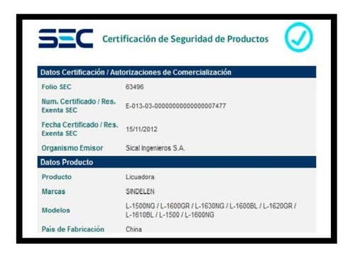 Imagen 5 de 7 de Licuadora Jarro Plastico L-1500ng Sindelen