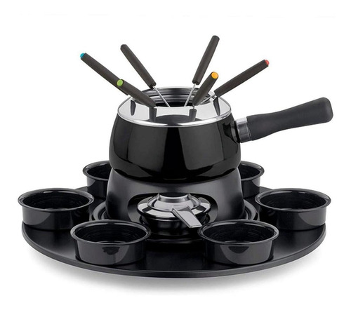 Conjunto Para Fondue Forma Inox Cervinia 18pçs Preto - 2098