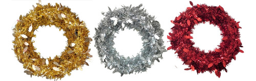 2 Corona Navideña Aro Con Hojas 50 Cm Decoración Navidad Color A Indicar Color Por La Mensajeria De La Compra