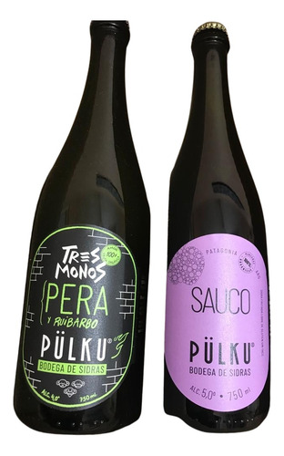 Sidra Pulku Sauco Y Pulku Tres Monos Pera Y Ruibarbo X 750cc