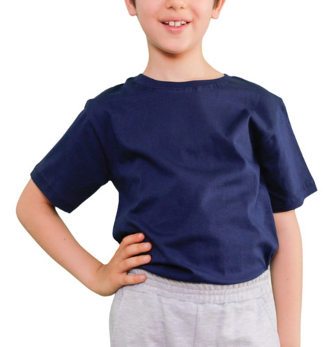 Remera Básica Blanca Colegial Niño 